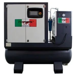 COMPRESOR DE TORNILLO DE 5 HP CON TANQUE DE 150 LITROS Y SECADOR INCLUIDO