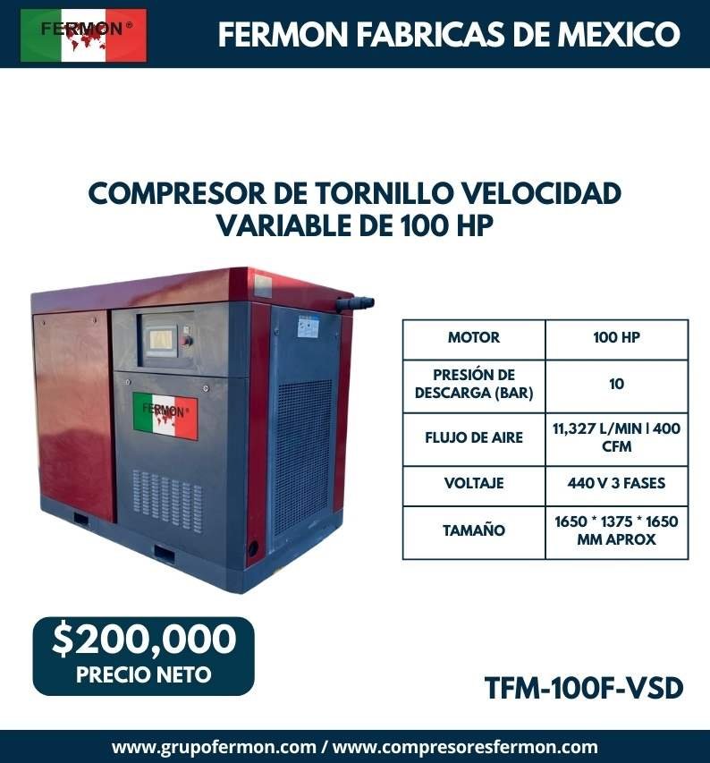 COMPRESOR DE TORNILLO DE 100 HP ACOPLADO DIRECTO