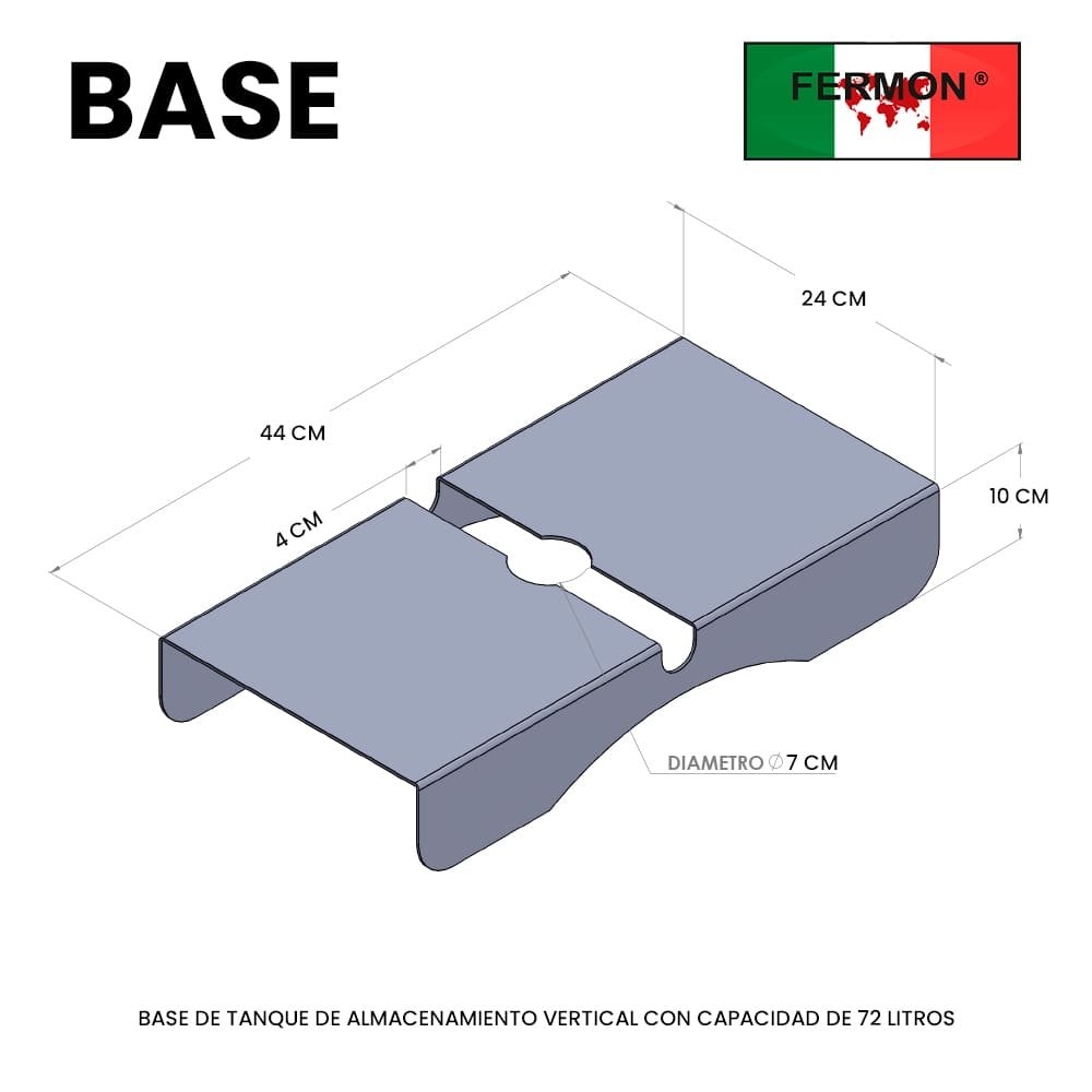 Base de tanque de almacenamiento de 48 litros horizontal con base